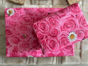 Pink rose & daisies wrapping sheets, 100gsm, 500mm x 700mm