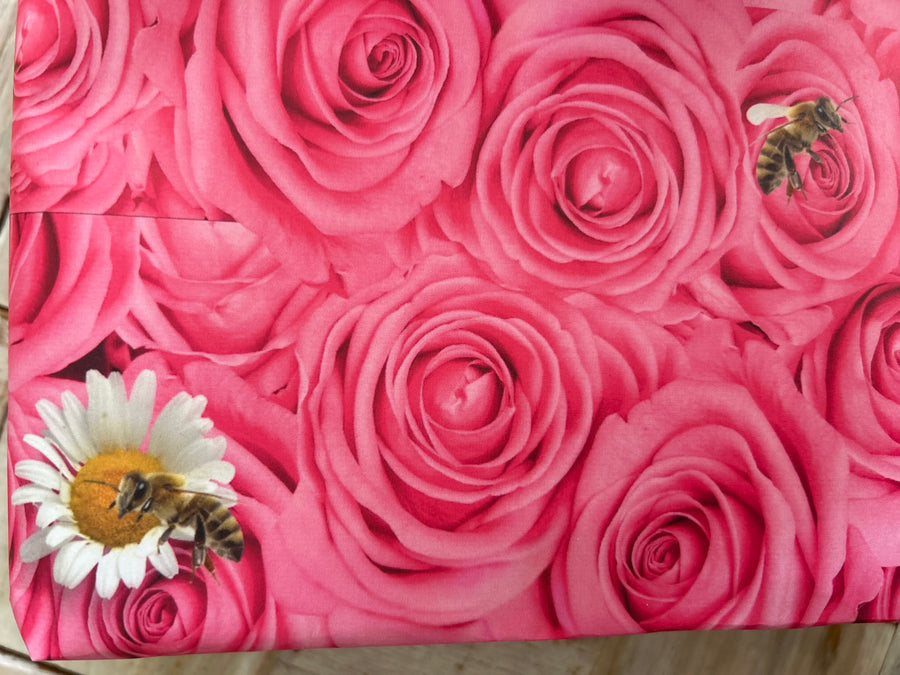 Pink rose & daisies wrapping sheets, 100gsm, 500mm x 700mm