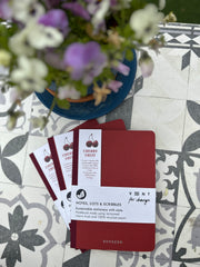 Reclaimed kiwi, coffee beans, cherry or lavender (15cm x 21cm) notebooks with 100% recycled paper- Winner Gift of the Year 2022
