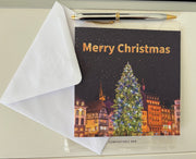 Magical Strasbourg Christmas market- luxe, eco-friendly Christmas card with hand embossed envelope.