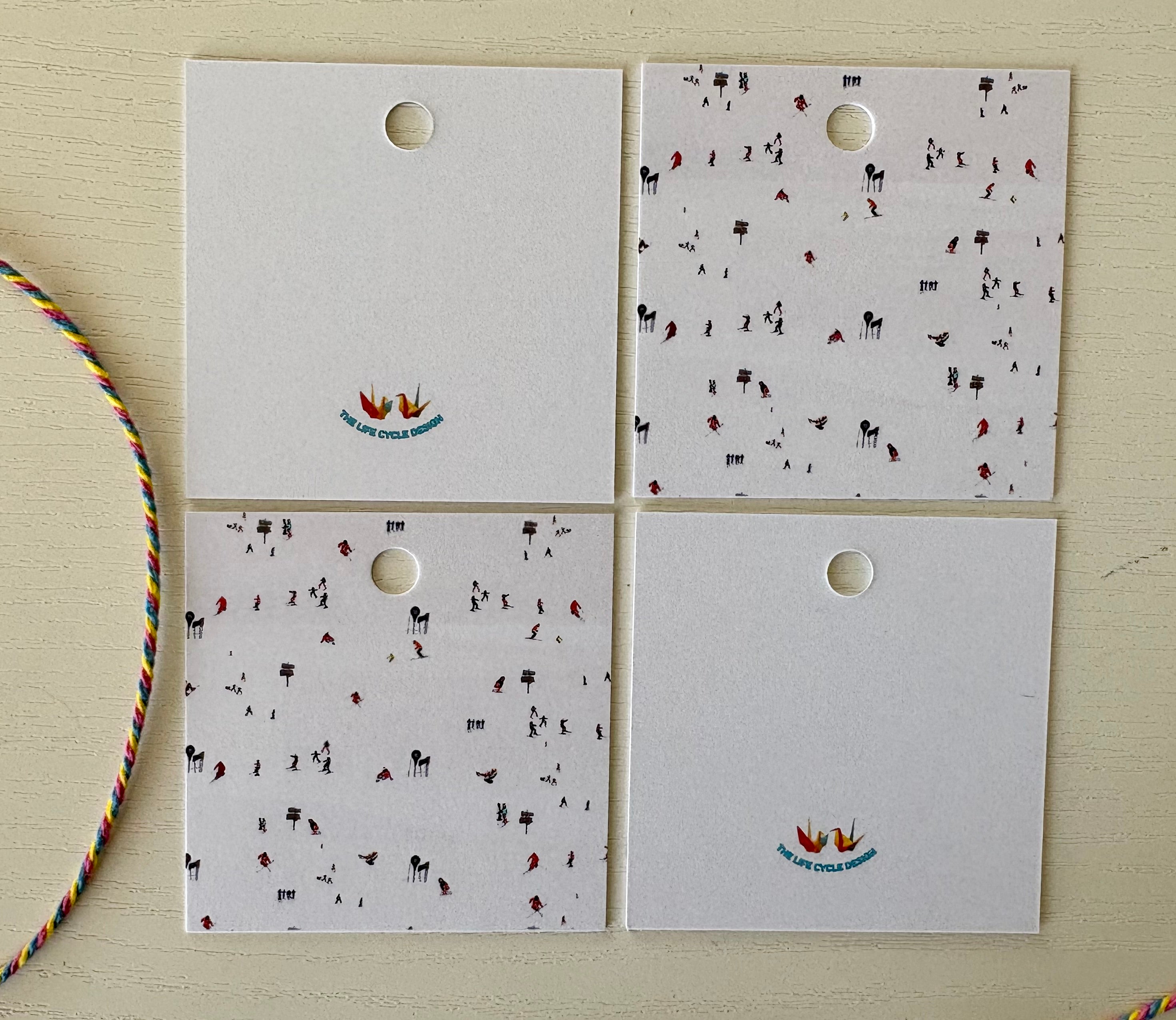 Alpine ski scene luxe wrapping paper & gift tag set