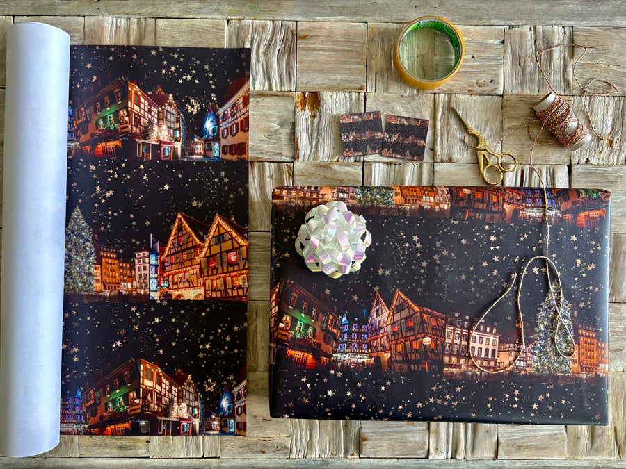 Magical Strasbourg Christmas markets, luxe, eco-friendly wrapping paper & gift tag set