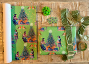 Retro Christmas luxe wrapping paper & gift tag set
