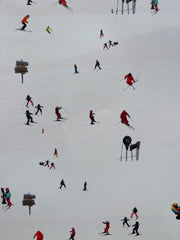 Alpine ski scene luxe wrapping paper & gift tag set