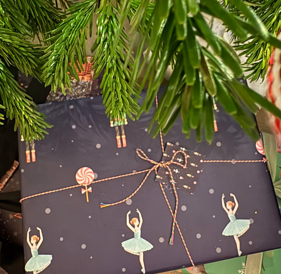 Eco-friendly Nutcracker inspired wrapping paper & gift tag set