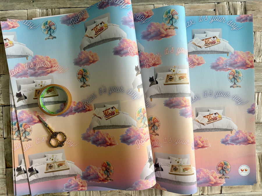 Relax its your day wrapping sheets, 120gsm, 500mm x 700mm