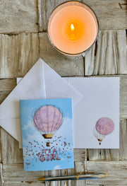 It's a girl greeting card with hand embossed envelope