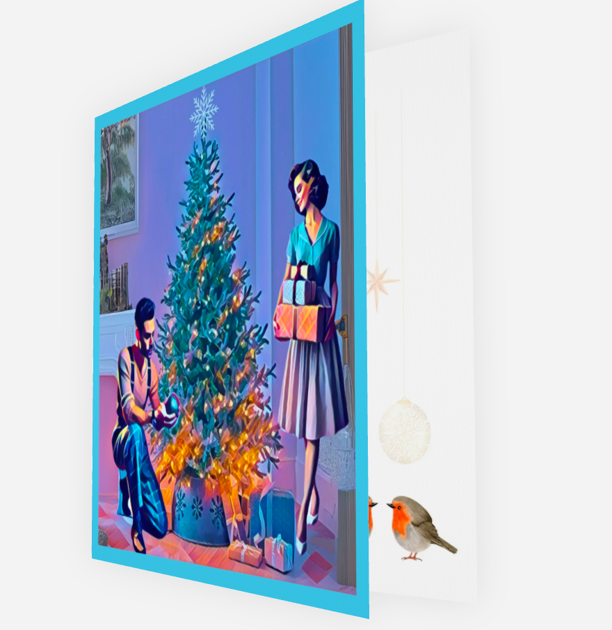Pack of 5 Retro Christmas seconds cards.