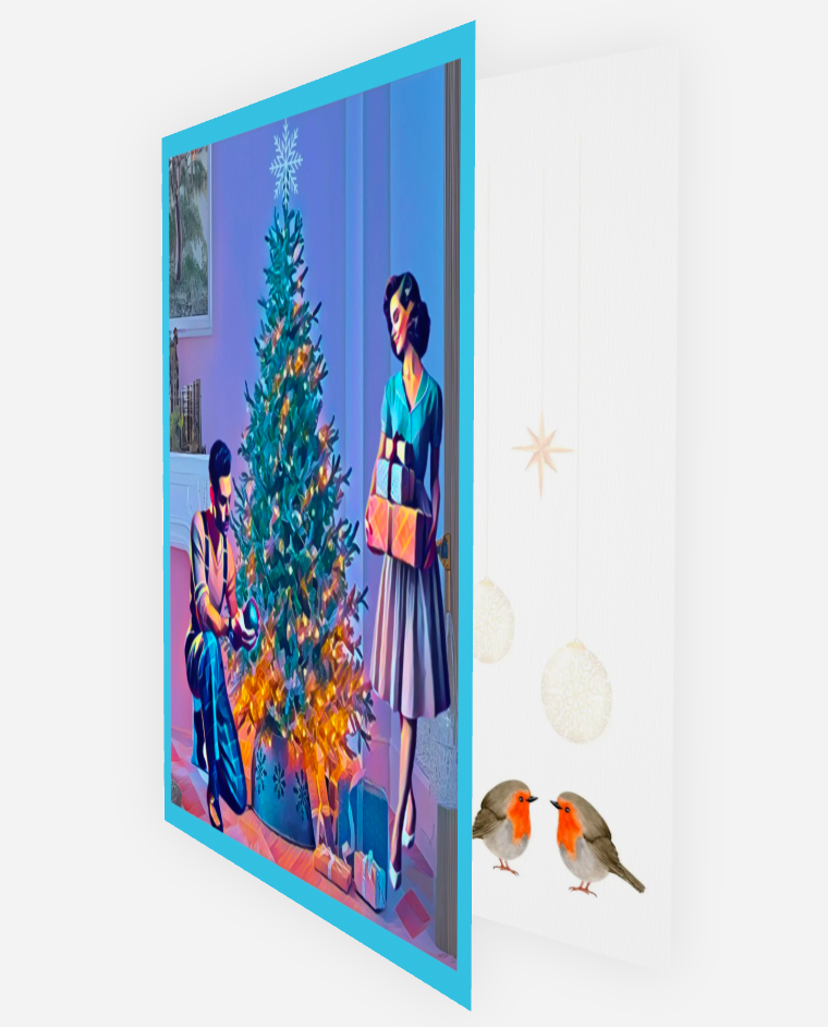 Pack of 5 Retro Christmas seconds cards.